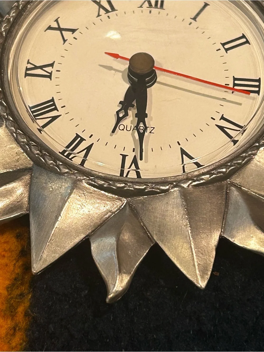 Vintage 90s Celestial Silver Sun Clock Whimsigoth Witchy Gallery Wall Decor
